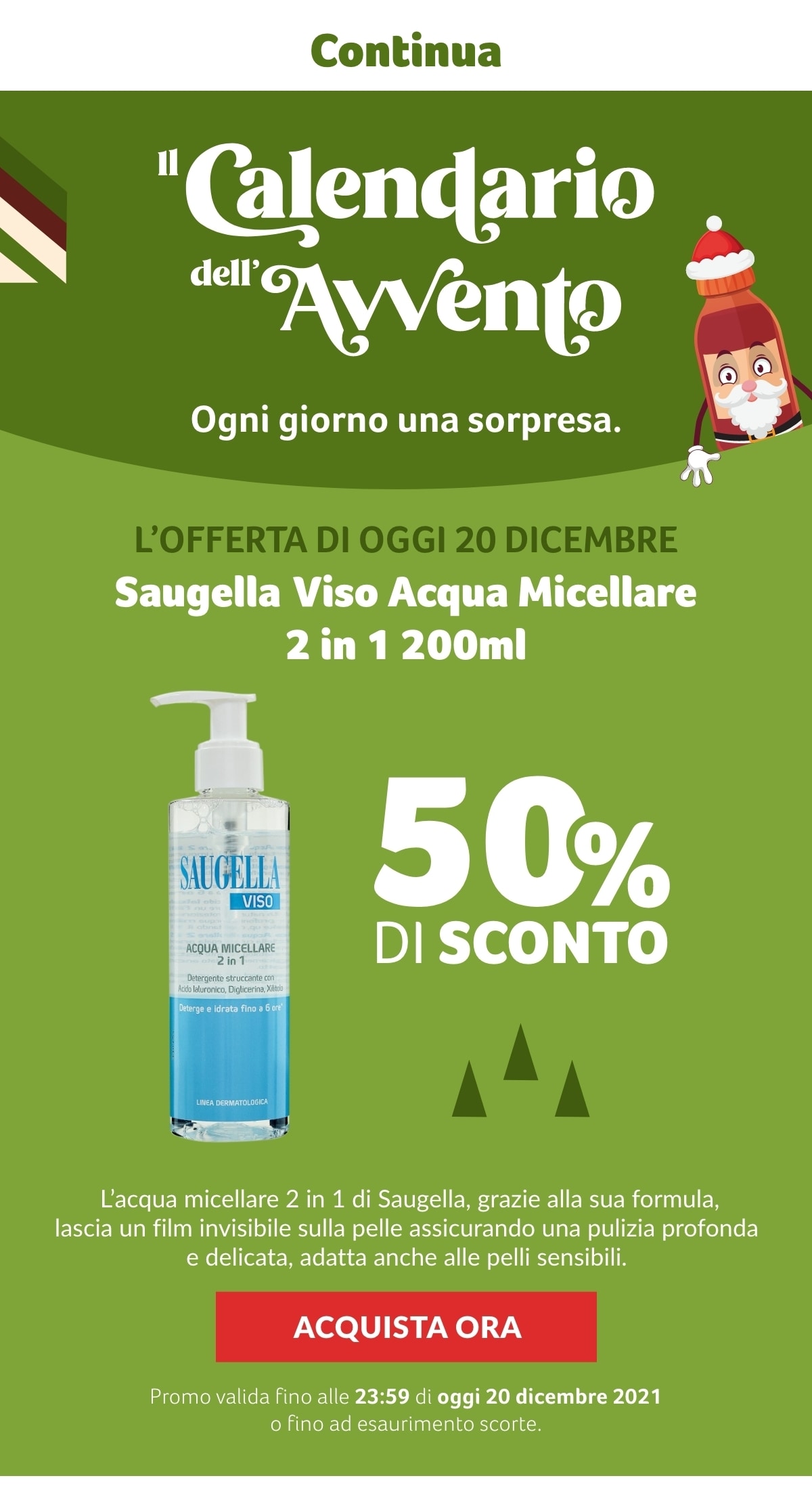 Saugella Viso Acqua Micellare 2 in 1 -50%