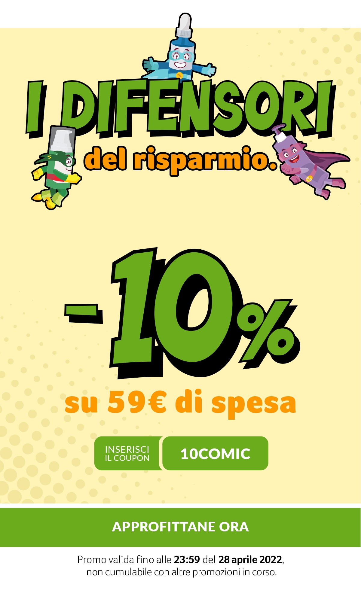-10% su 59€ di spesa con coupon 10COMIC