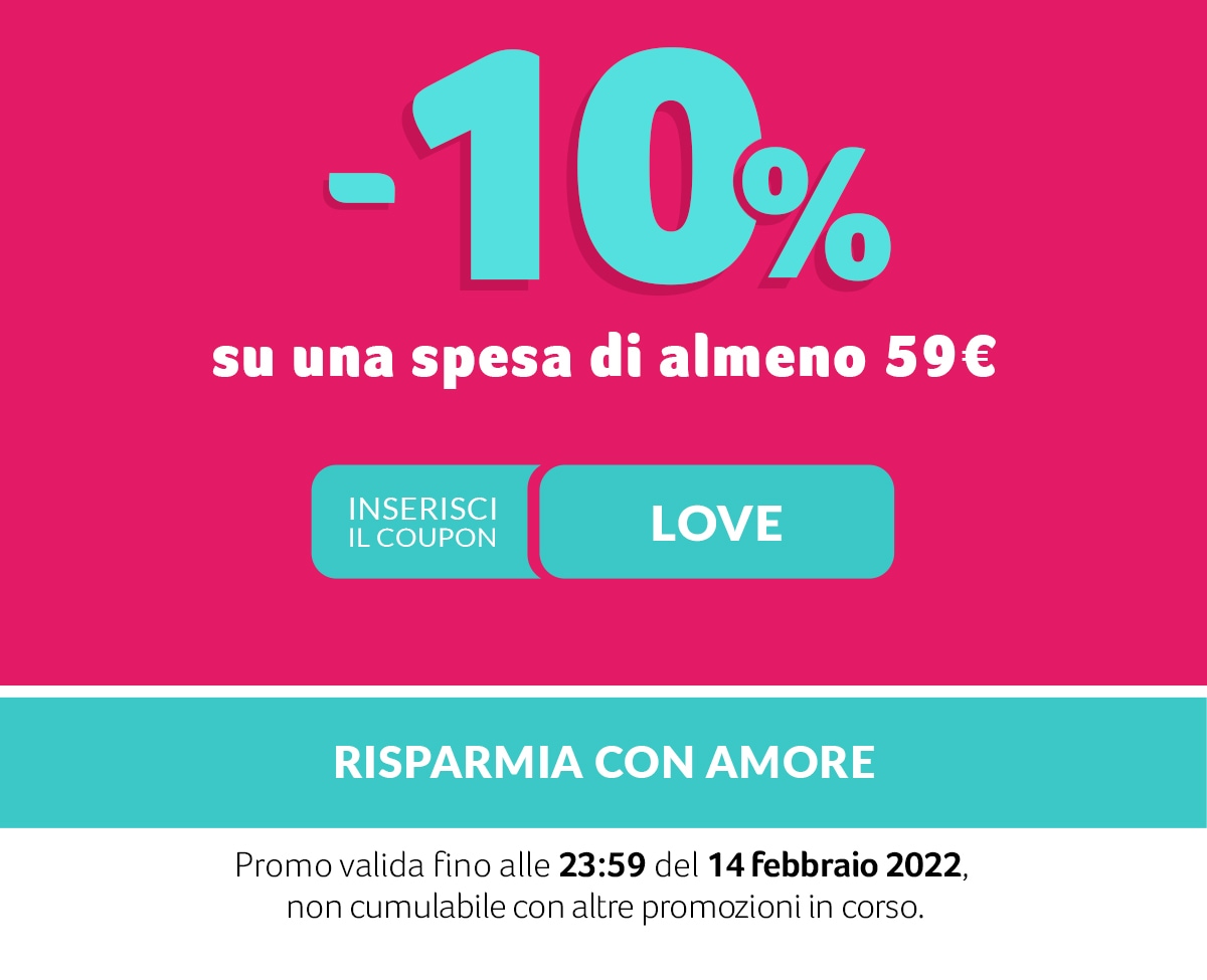 -10% su 59€ di spesa con coupon LOVE