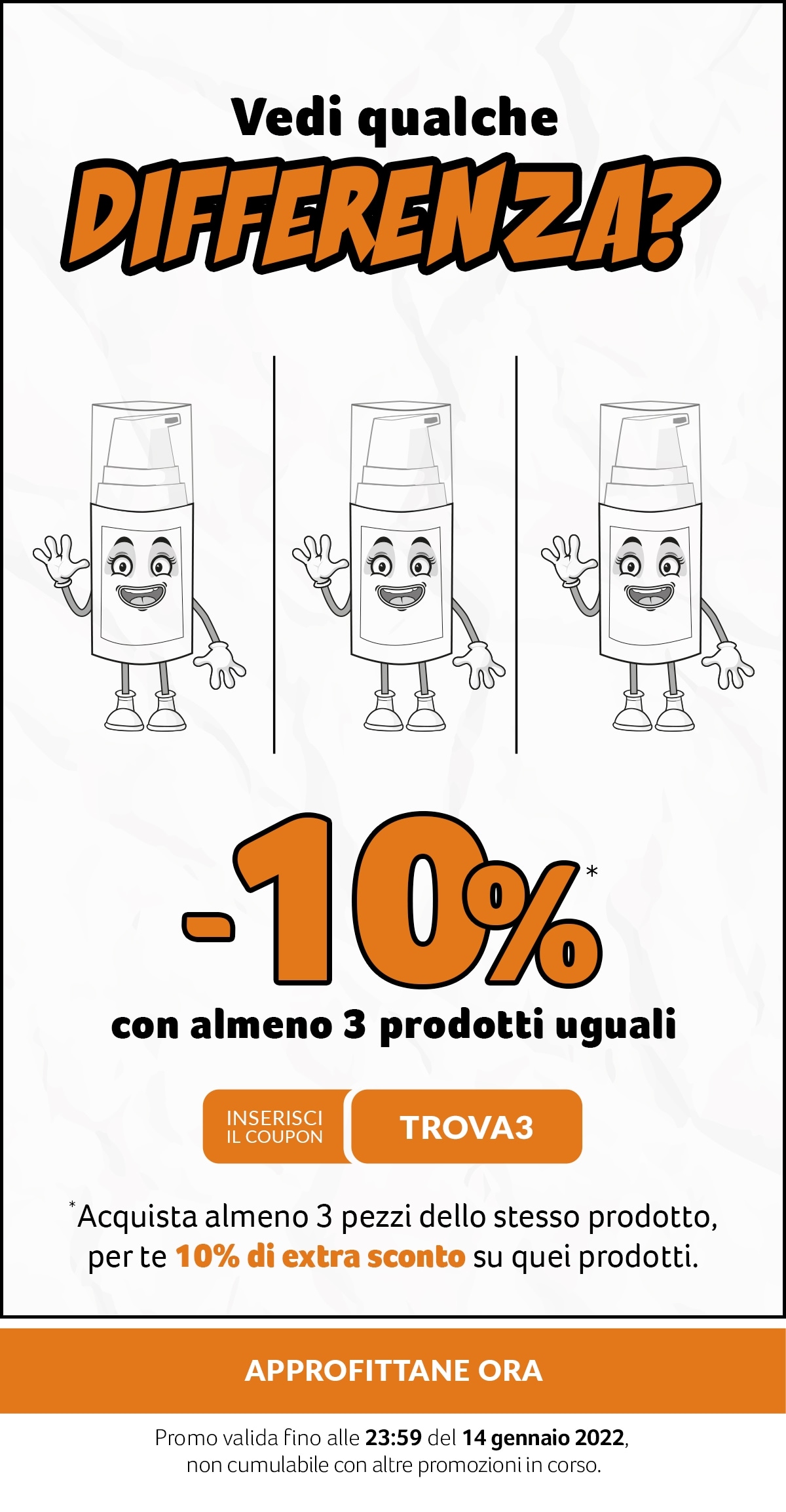-10% su 3 prodotti con coupon TROVA3
