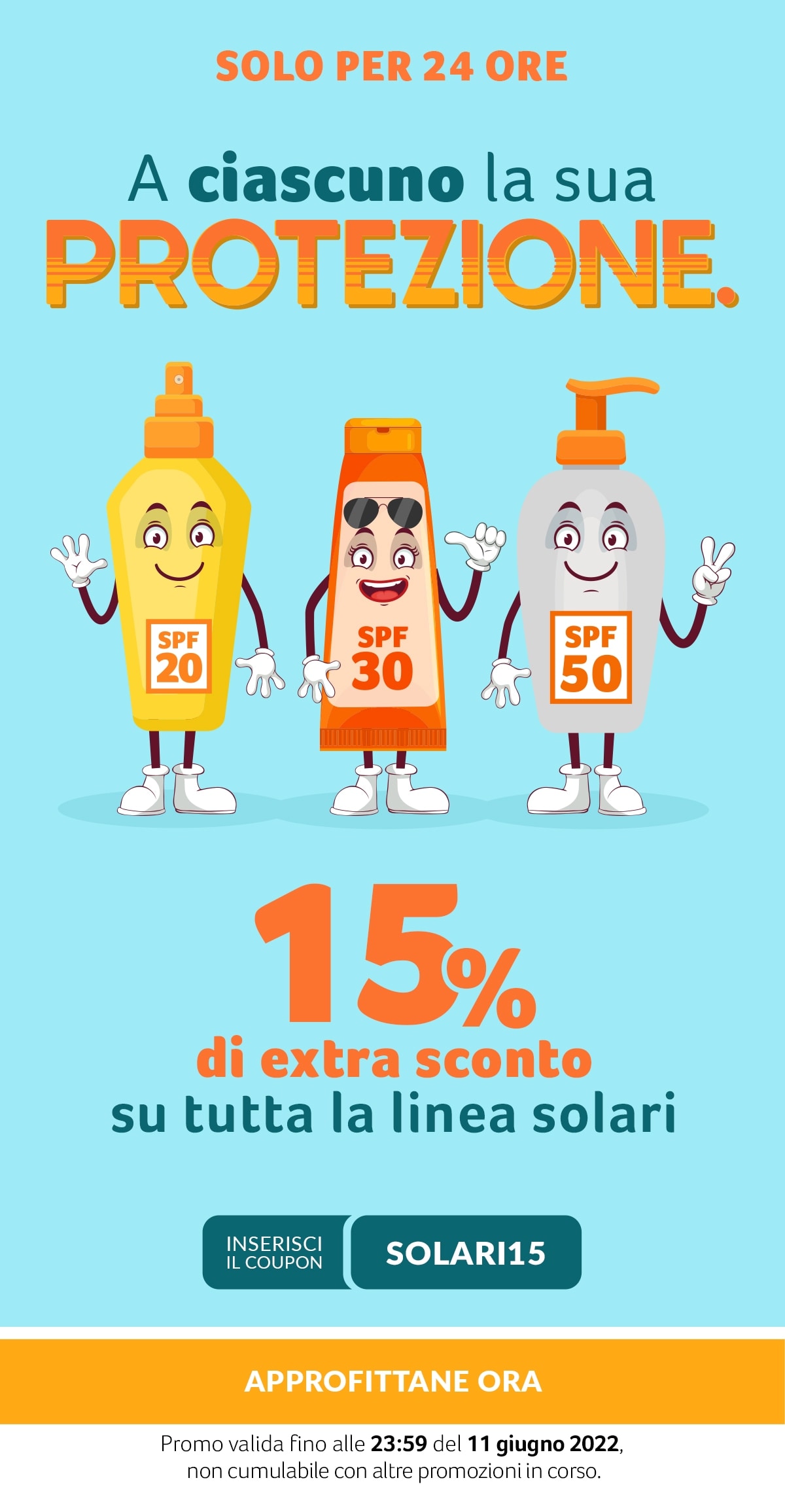 Solo per 24 ore, -15% su tutti i solari con coupon SOLARI15