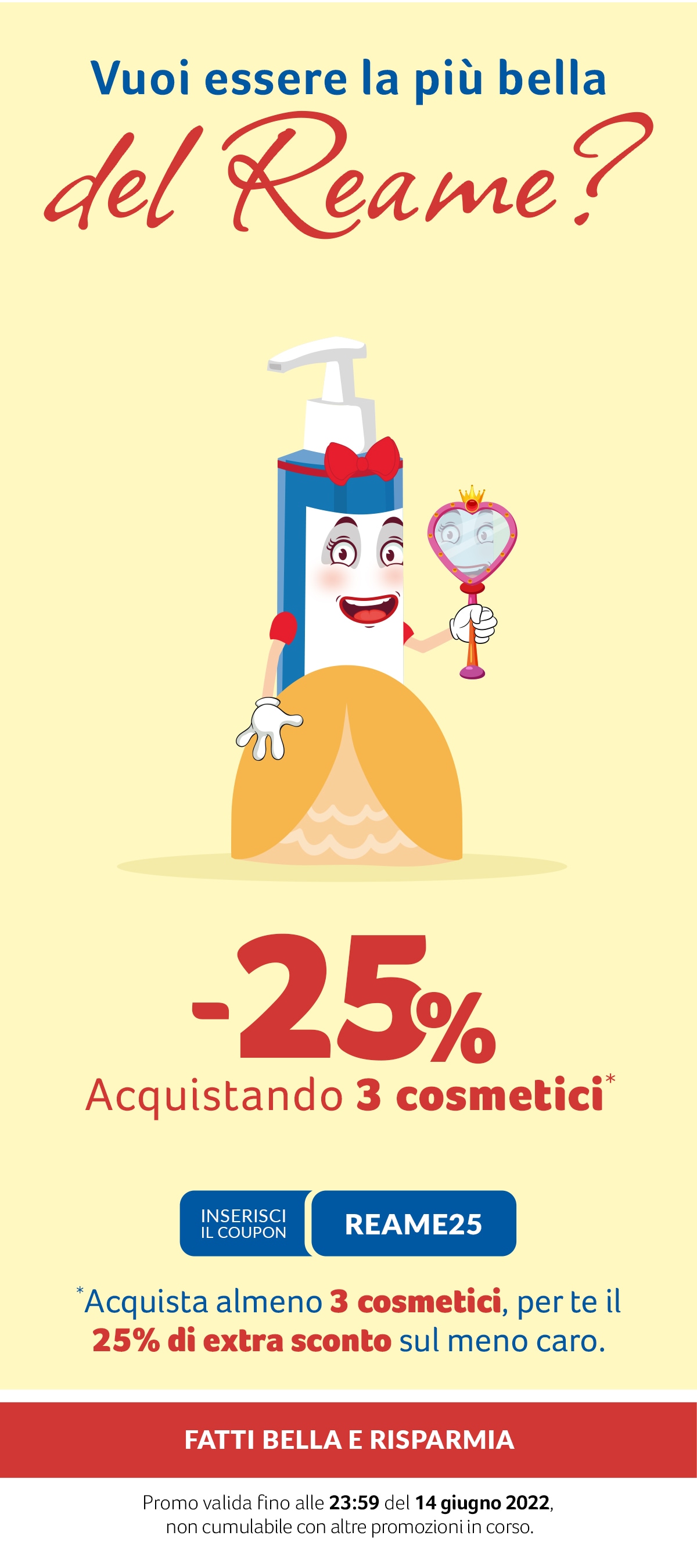 -25% su 3 cosmetici con coupon REAME25