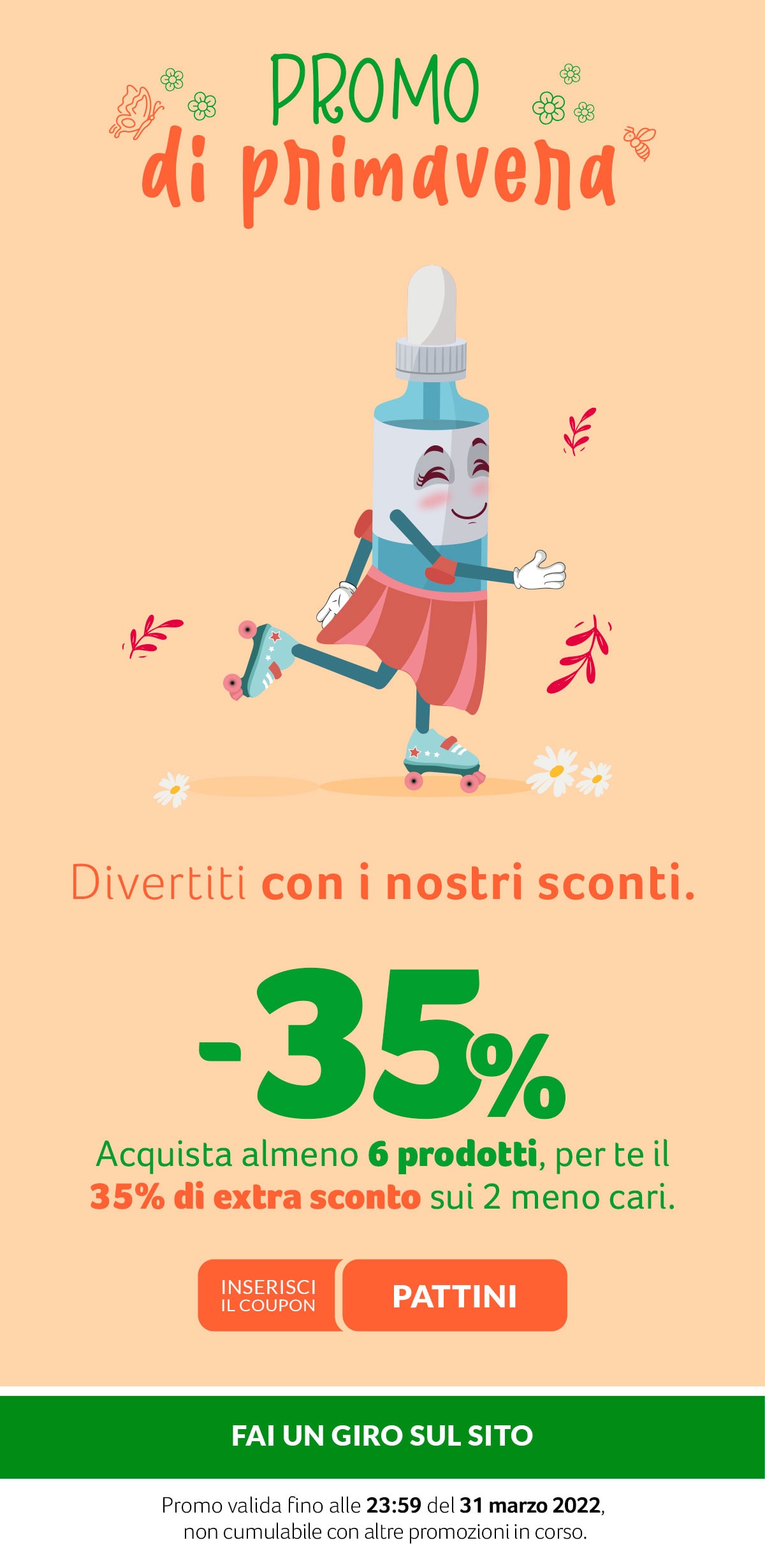 -35% su 6 prodotti con coupon PATTINI